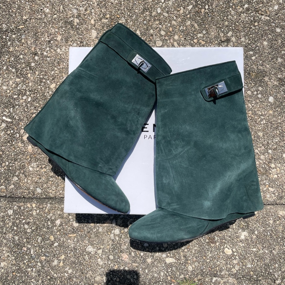 Givenchy Shark Boot Green Suede 9.5